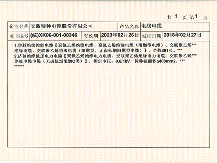 生产允许证