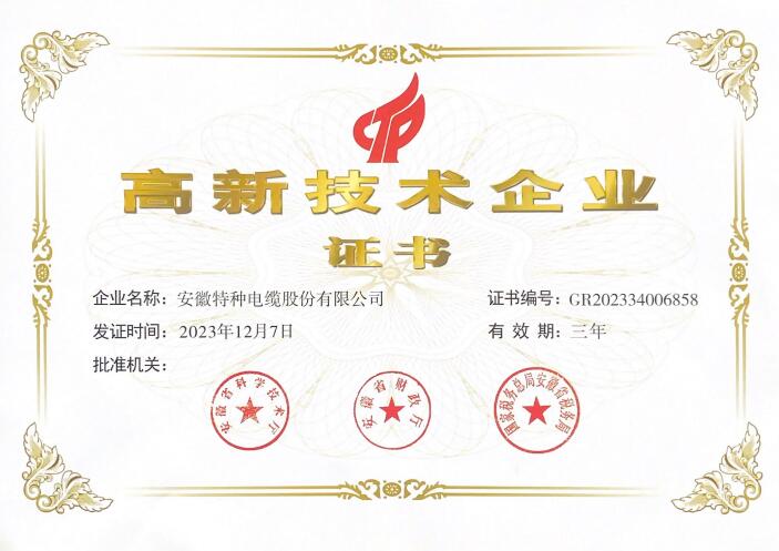 高新手艺企业证书